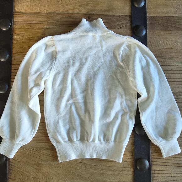 Janie and Jack Frozen Elsa Cream Mock Neck Peal Button Sweater sz 3 - Picture 5 of 5